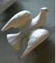 Lot de 4 colombes en biscuit de porcelaine